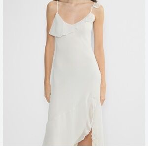 Wilfred Engage Slip Dress in Light Birch Ruffle Size XL Balletcore Graduation